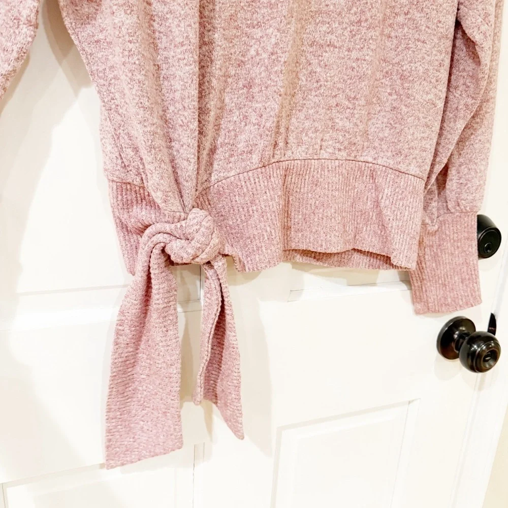 Anthropologie Saturday Sunday Payton Brushed‎ Fleece Side Tie Sweater Size XS